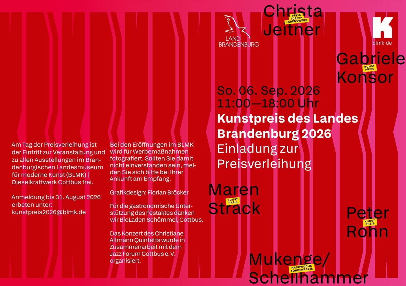 Einladung zur Preisverleihung, Vorderseite